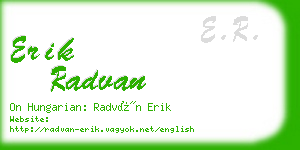 erik radvan business card